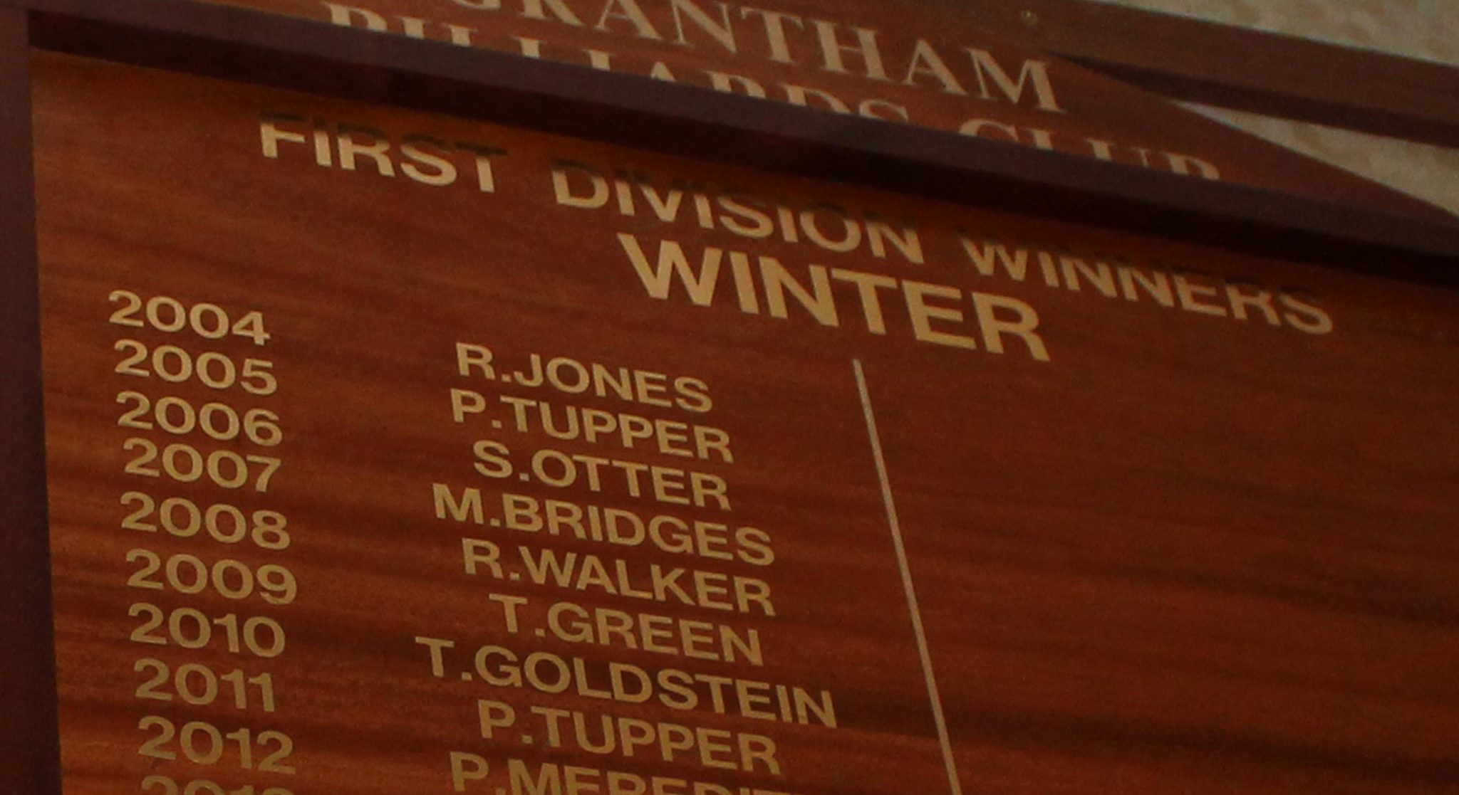 First Division Winners (Winter)